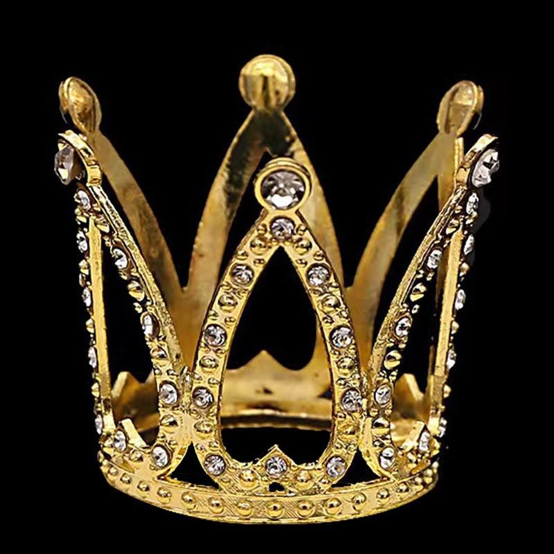 Children's Birthday Crown Tiara Baroque Alloy Ornament Full Circle Crown Cake Decoration