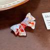 Four Centimeter Trendy Rhinestone Duckbill Hair Clips With Adorable Bow And Color Options