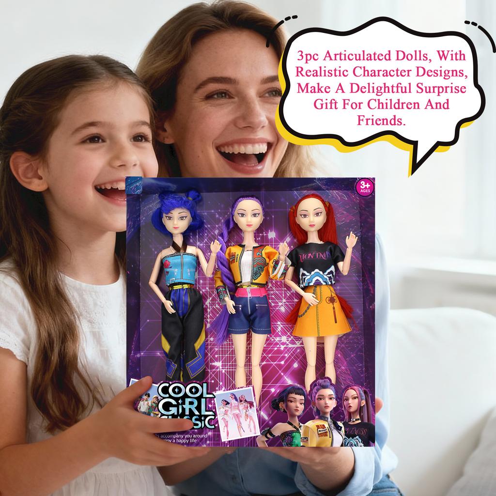 3pc Articulated Dolls, With Realistic Character Designs, Make A Delightful Surprise Gift For Children And Friends.