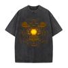 Manga Printed T-shirt Anime Y2k Washed Oversized T Shirt Men's Clothing Summer Short Sleeve Casual Cotton Tees Tops