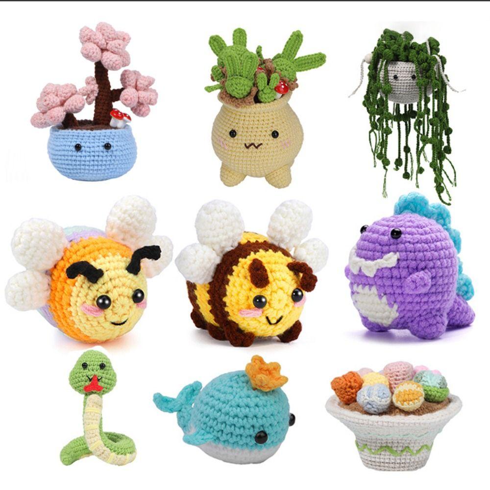 

Набор для вязания крючком своими руками для начинающих с видеоуроками, аксессуары для вязания крючком, набор материалов для вязания крючком