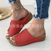Comfortable wedge heels for women's shoes outside, simple large size slippers, new sandals for women