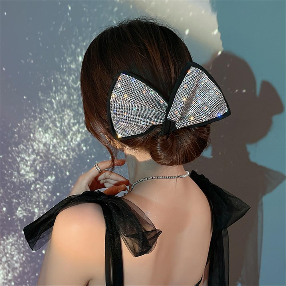 Fashion Ladies Headband Sequined Bow Tie Meatball Headdress