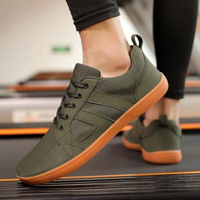 Modische, breitere Unisex-Schuhe aus atmungsaktivem Mesh für Herren, Barfußschuhe mit breiter Spitze, neue Flats, weiche Sohle ohne Sprengung, breitere Zehenpartie, große Größe
