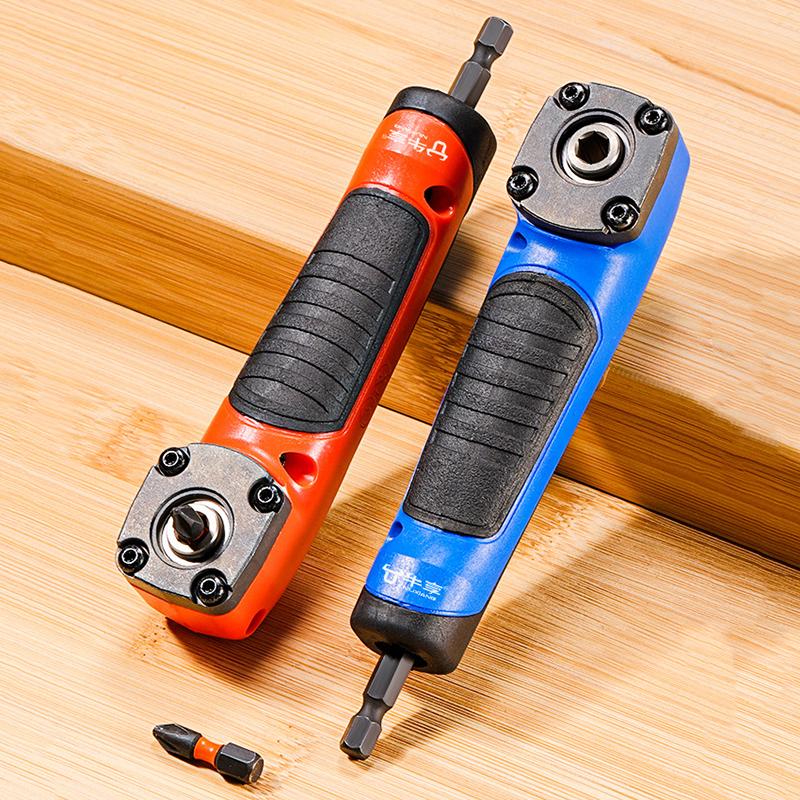 New 1PC Multifunctional Electric Corner Screwdriver,High Torque 90 ° Right Angle Screwdriver,Manual Tool,Blue And Orange