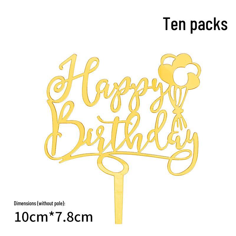 50-Pack Acrylic 'Happy Birthday' Cake Toppers - Popular Party Decorations with Free Shipping