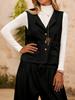 Plus Size Women's Fashion Casual Solid Color Vest Jacket