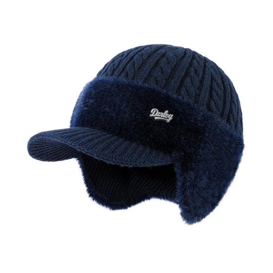 Knitted Hat with Ear Protection Moisture-Wicking Fabric Warm Breathable Design Soft Fleece Lining Sports Hat Winter Cold Weather Gear