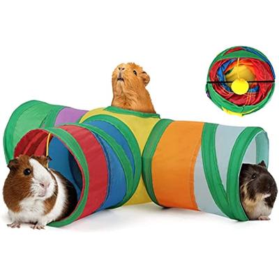 Pock Tunnel 3-way Pot Buyer Small Toy Animal Activity Tunnel for Pinkle of Chinchilla Ferret Hamster Rat with Bullet