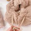 New Cute Bear Ear Hat Scarf Gloves Set Winter Women Beanies Caps Warm Casual Plush Hats Casual Solid Fleece Girl Kawaii Present