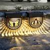 Outdoor Solar Wall Lamp Butterfly Bee Hollow Design Double Sided Courtyard Decoration Waterproof Garden Patio Fence Light