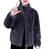 Winter Thick Faux Fur Coat Women Short Zip Up Cardigan Jacket Turn Down Collar Long Sleeves Cold Proof Outdoor School Outerwear