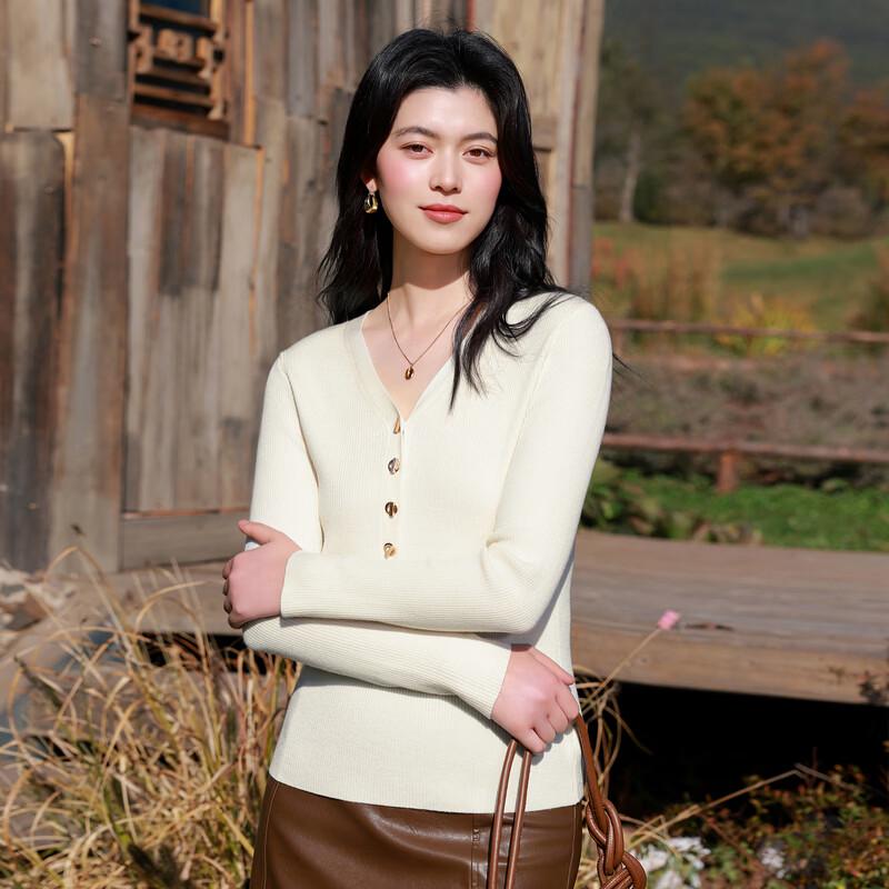 Sancai Women s Plus Size V-Neck Knit Pullover L 165/92B