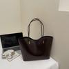 Trendy Solid Color, High-grade Texture, Casual Tote Bag, Women's Large-capacity Versatile Fashion, Commuting Temperament, Shopping Shoulder Bag