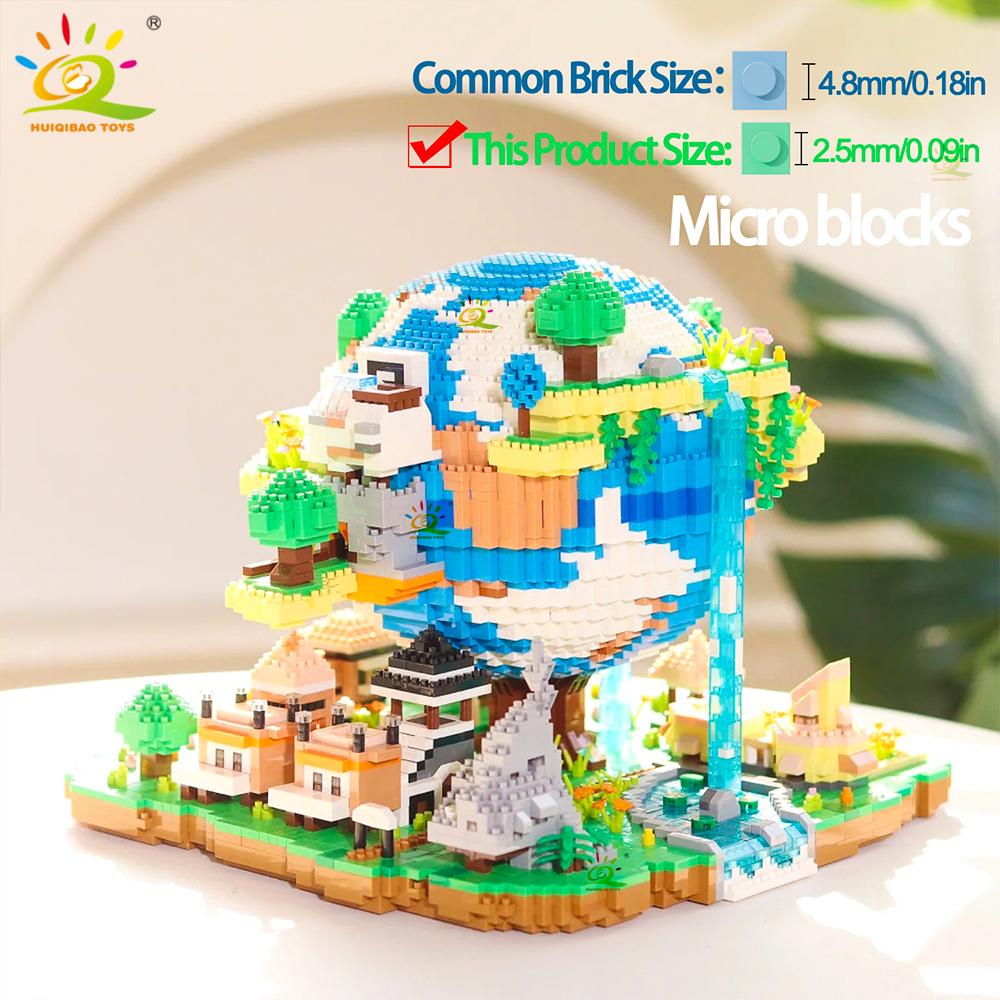 Non-Toxic 5452Pcs Moc The Earth Village Model Micro Building Blocks Architecture Style Brick For Kid Children Construction Toys