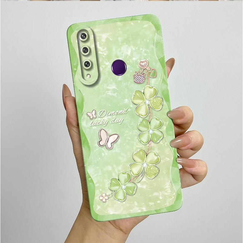 Für Huawei Y6p Hülle MED-LX9 Hübsche Schmetterlingsblumen Coque Weiche Flüssigsilikon Handyhülle Für Huawei Y7p Y 6p 2020 Rückseite