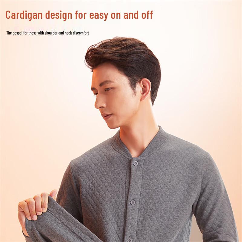 Hengyuanxiang Men's Thickened Antibacterial Thermal Underwear Set