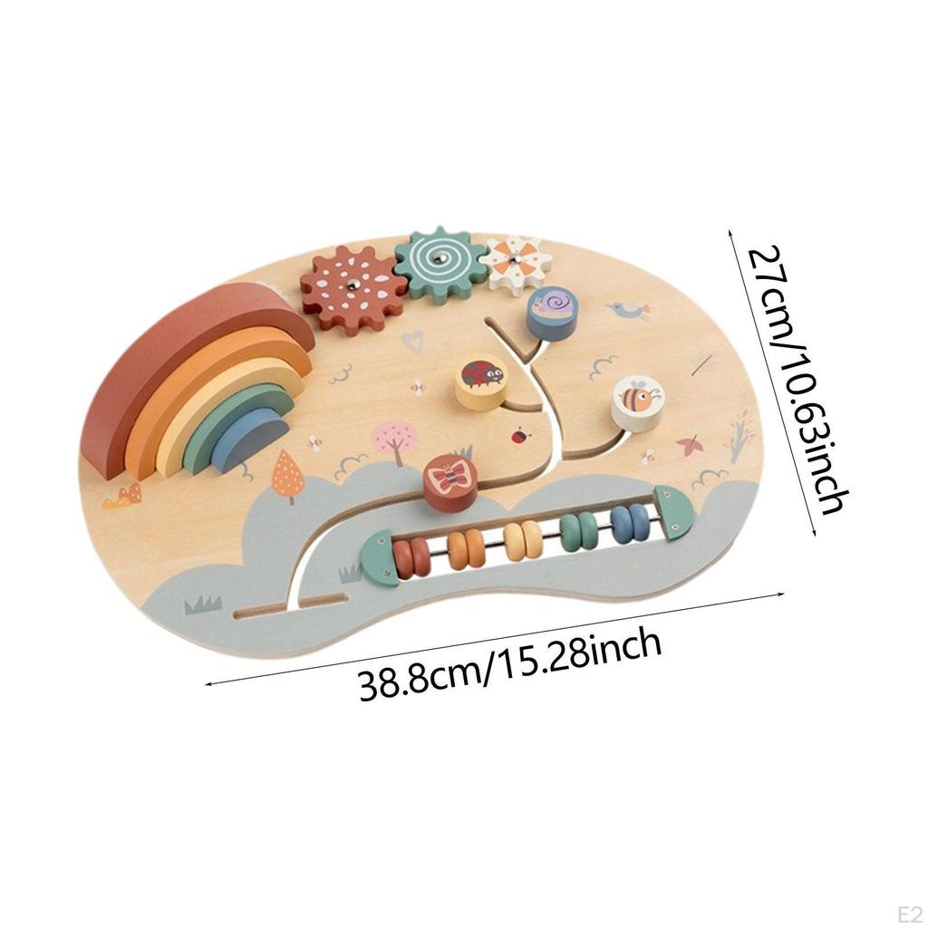 Kids Busy Board Toy Wooden Sensory Early Development Boosting Cognitive Skills Gift Fine Motor