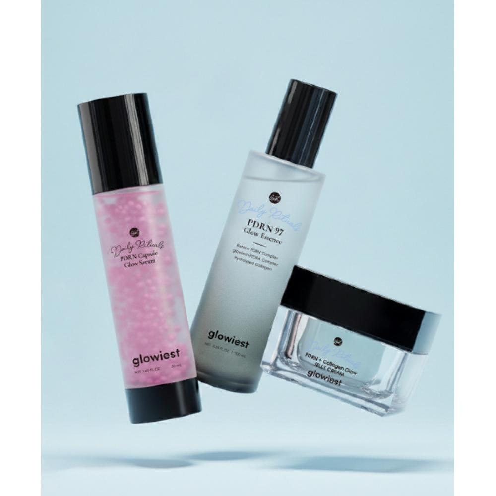 Glowiest Pdrn Skin Booster 3 Piece Special Set  Collagen Capsule Serum + 97 Essence + Jelly Cream NONE
