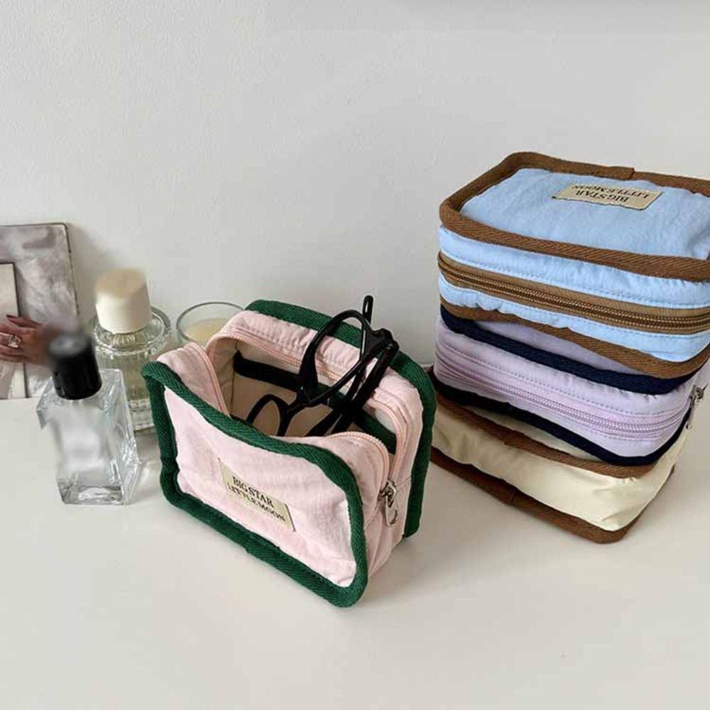Korean Style Contrast Color Cosmetic Bag Portable Sanitary Napkin Storage Bag  Women