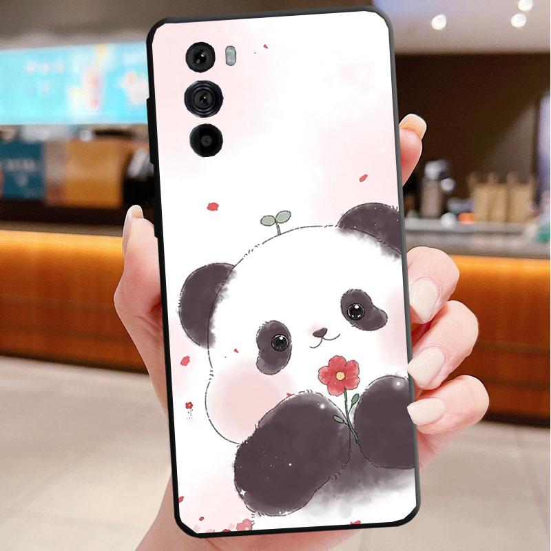 Cartoon Panda Phone Case For Motorola Edge 60 50 40 Pro 60 50 40 30 Ultra Neo Fusion Moto G Play G Stylus G Carcasas