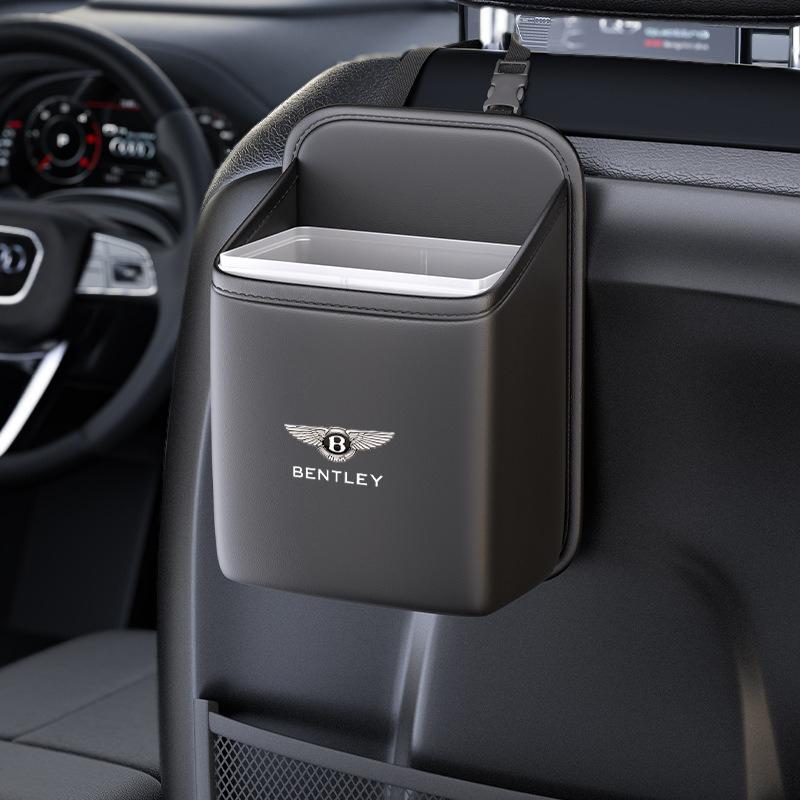 

Car Multifunction Seat Back Storage Case Hanging Bag Trash Can Bin For New Bentley Flying Spur Continental GT Bentayga Mulsanne