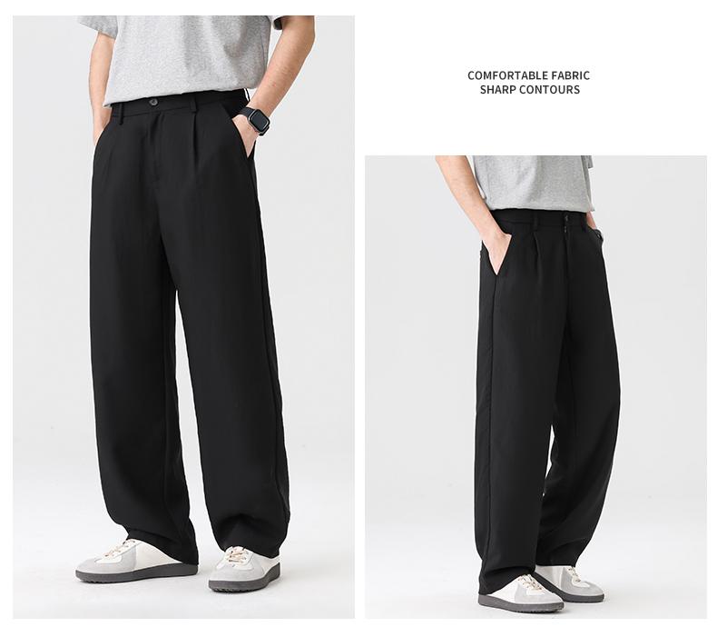 New Men's Wide Leg Casual Pants with Breathability and No Sweating In Summer