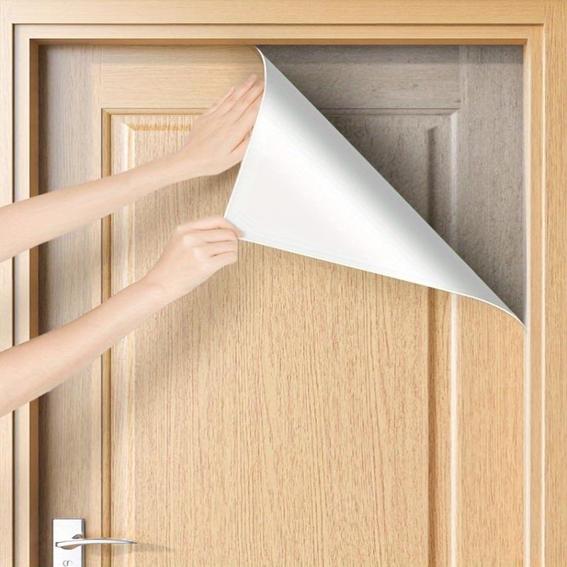 Pegatina de Puerta Removible Autoadhesiva - Textura de Grano de Madera de Alta Gama, Pegatinas de Puerta para Renovación del Hogar, Superficie Texturizada