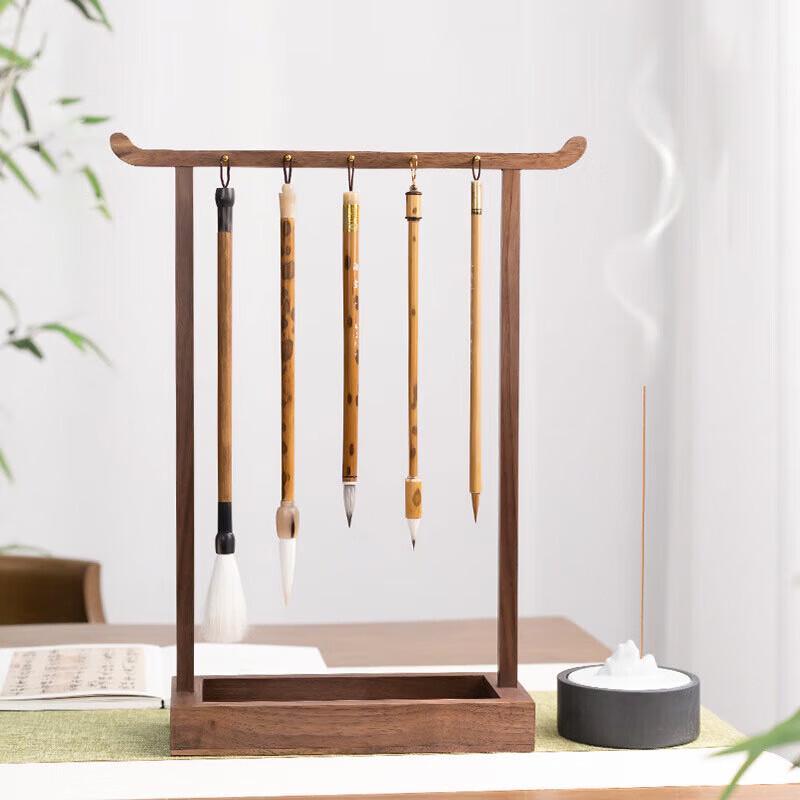 Fuyao Walnut Wood Calligraphy Brush Holder