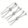 3Pcs/Lot Stainless Steel Slide Bracelets Adjustable Chains Bracelet with Rubber Beads for Jewelry Making Accessories
