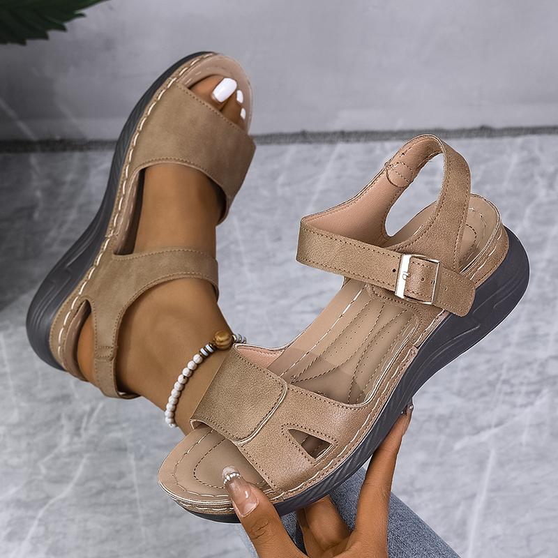Women's Casual Summer Wedge Sandals Open Toe Ankle Strap Comfort Beach Shoes Woman Lightweight Non Slip Walking Sandalias Muejr