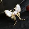 High-End Luxury Fashion Natural Fritillary Brooch High-End Butterfly Freshwater Pearl Accessories Temperament Elegant Pin