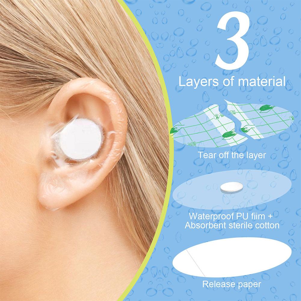 60-20Pcs Adhesive Ear Pad Anti-Wear Foot Patch Heel Patch Waterproof Baby Adult Bath Ear Protector for Bathroom Swimming Sticker