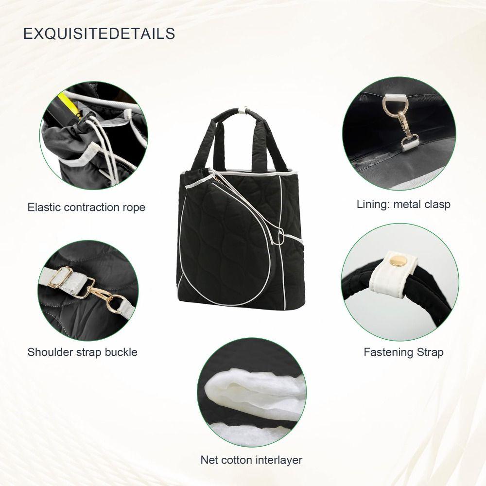 Extra-Large Tennis Racket Backpack Lightweight Shoulder Bag Stylish Tennis Tote Bag  Gym