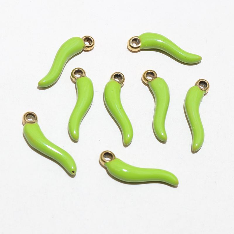 10pcs Enamel Chili Pepper Pendant Charms Stainless Steel  DIY Jewelry Making Accessories for Earrings Necklace Bracelet