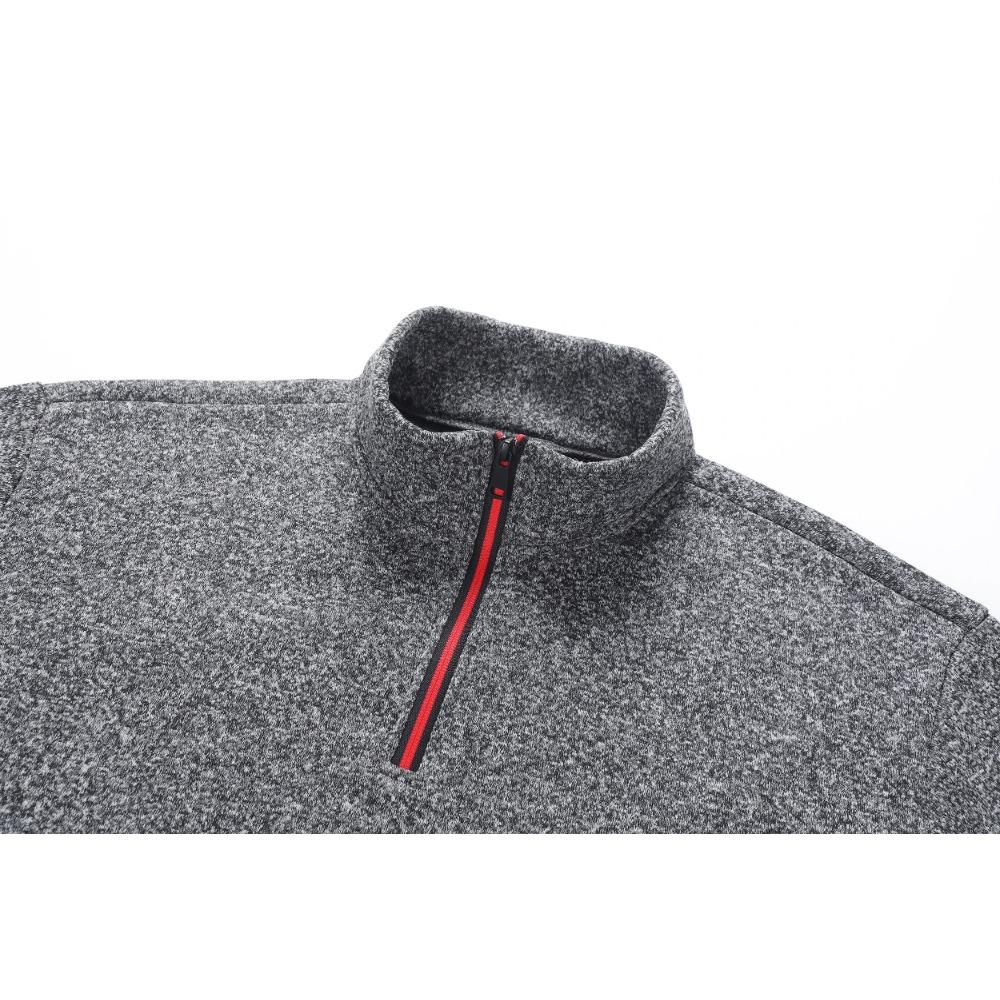 Autumn men's half-zip sweatshirts, long-sleeved solid color pullovers, turtlenecks, streetwear, winter warm jackets, sports coat
