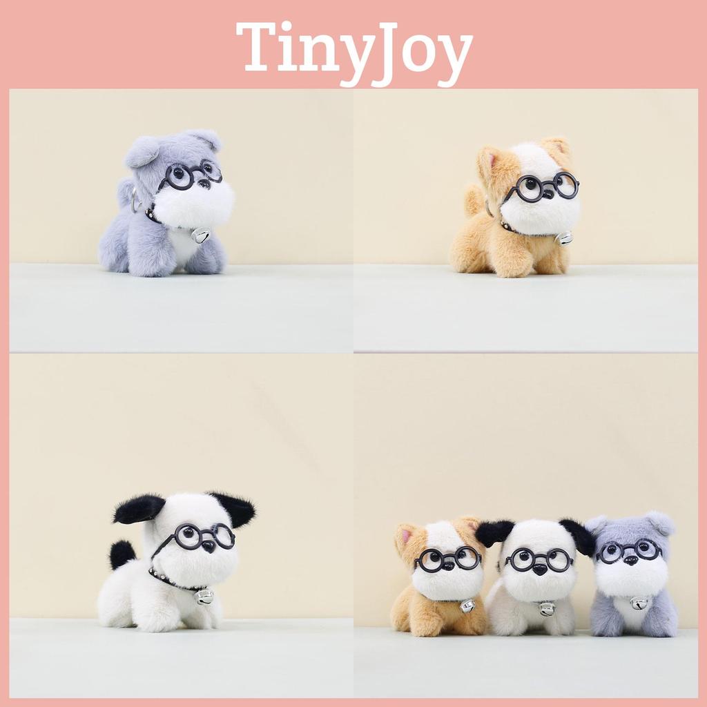 Playful Stylish And Plush Dog Keychain With Glasses Ideal For Personalizing Bags And Keys