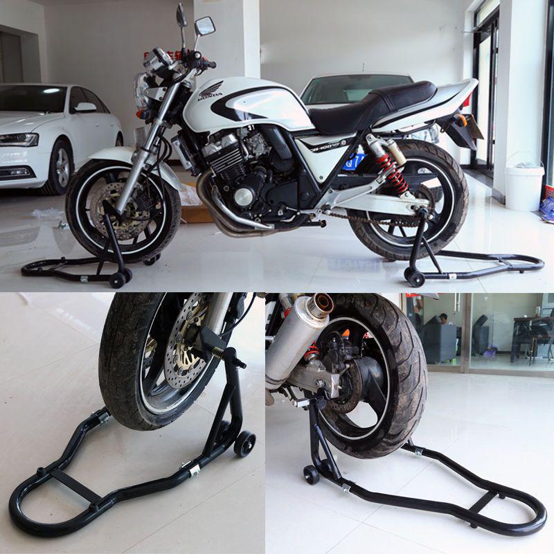 New Model Heavy Duty Motorcycle Front & Rear Wheel Paddock Stand with Free Shipping