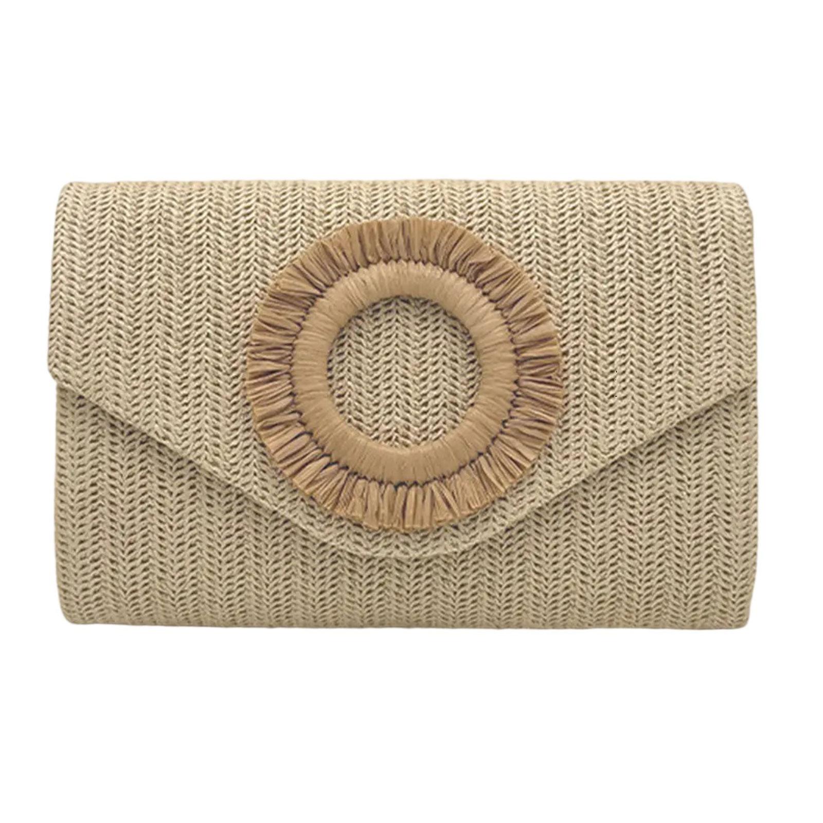 

Соломенная сумка-клатч для женщин, сумка-конверт, соломенная сумка через плечо, летняя пляжная сумка, плетеные сумки-клатчи золотой