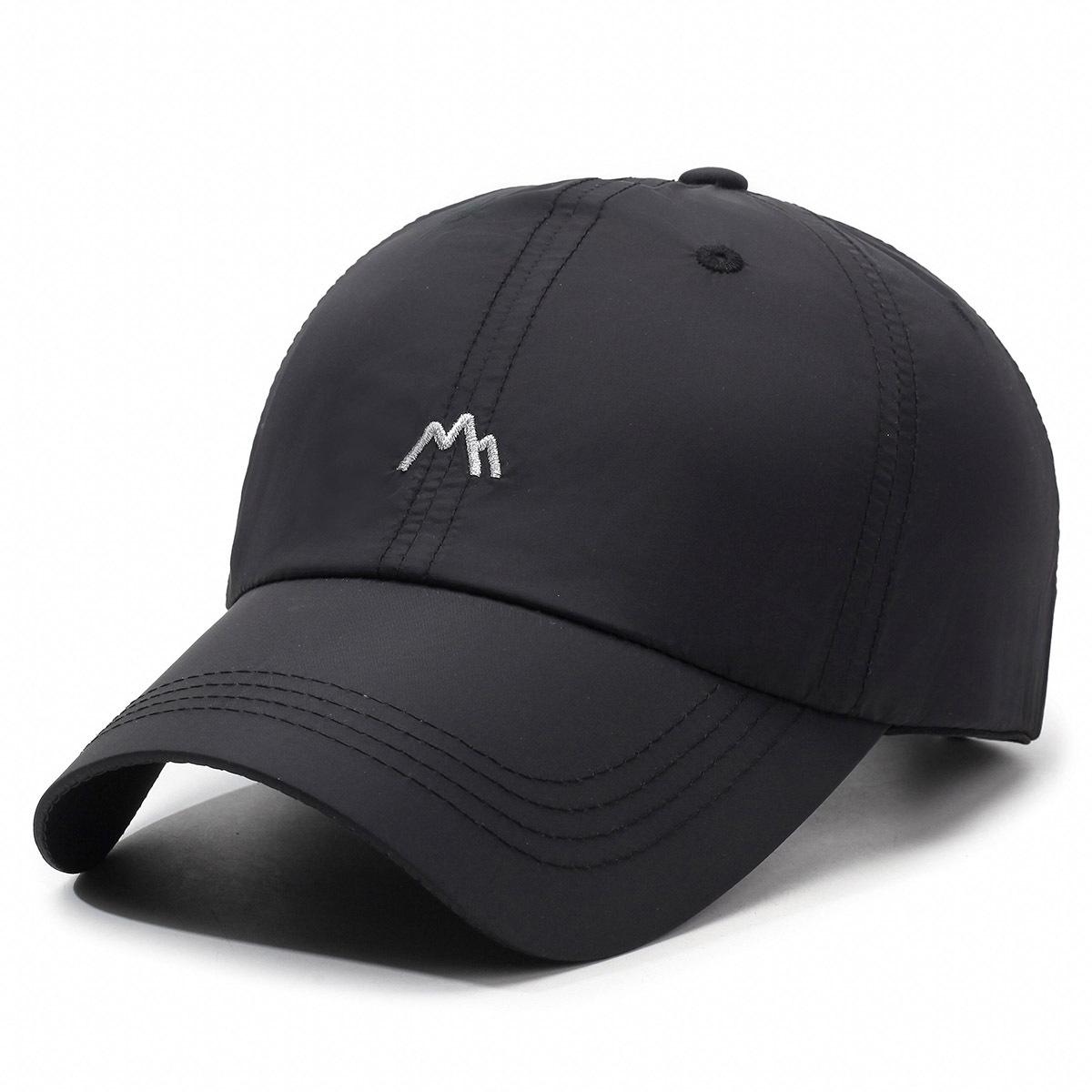 Wasserdichte Atmungsaktive Baseballkappe Einfarbige Sommer Sport Golf Sonnenhut Unisex Lässige Papa Hüte Für Damen & Herren Adjustable black