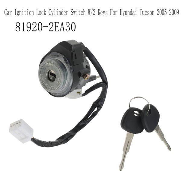 Ignition Lock Cylinder Switch & Key for 2005-2009 Hyundai Tucson (Part 819202EA30)