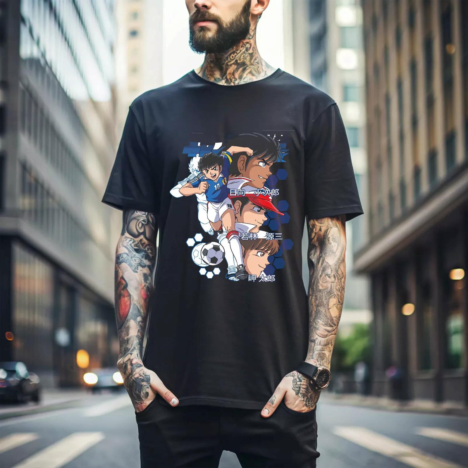 

100% хлопок ТОПЫ UNISEX ФУТБОЛКИ МУЖСКИЕ ЖЕНСКИЕ Футболка Суперчемпионы Футболка Оливер Капитан Цубаса Новый py Аниме Команда 260 4XL