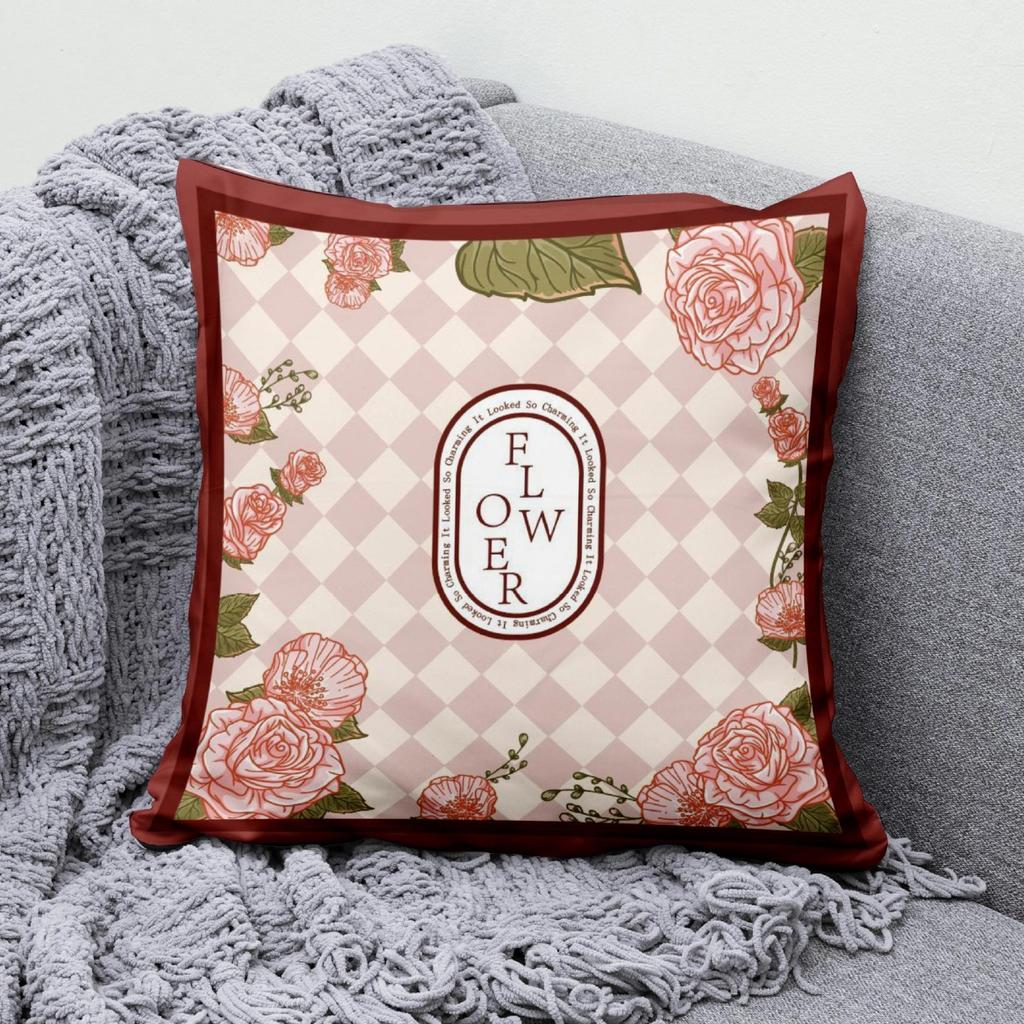 European-style Flower Pillowcase, Retro American Rose Flower Printed Pillow and Cushion Cover
