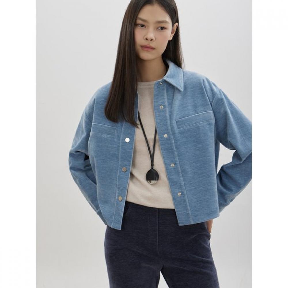 

Cc Collect Velvet Corduroy Crop Shirt C261msc010 Blue/55