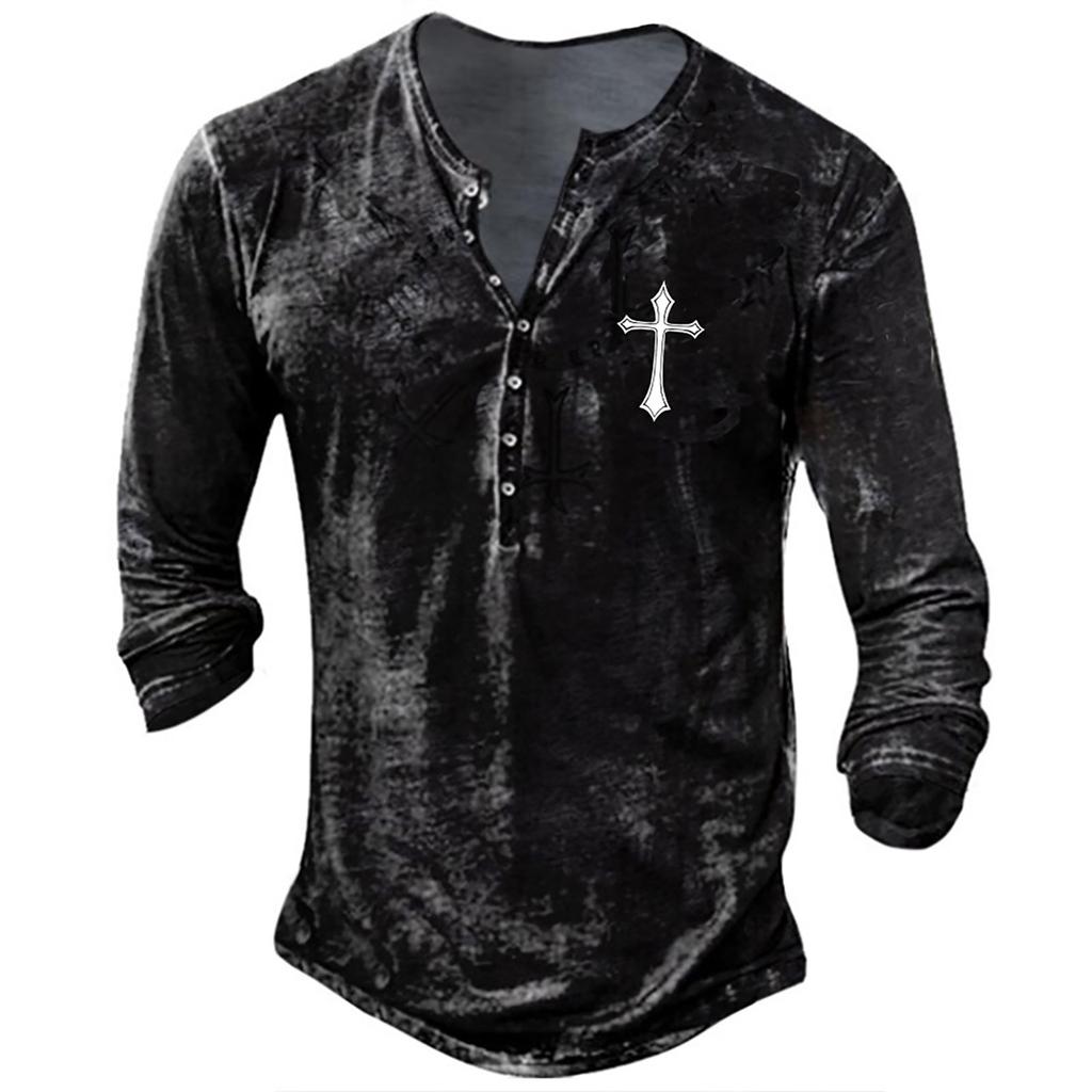 Men's Long Sleeve Graphic And Embroidered Fashion T-Shirt  Spring And  Long Sleeve Printed Pullover Sweatshirt