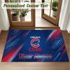 Crystal Velvet Square Rug Custom NameChicago Cubs Pattern Non Slip Home Floor Decor Rug