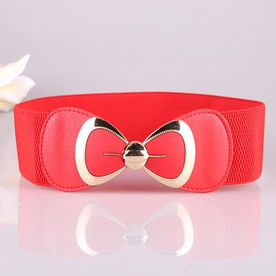 Korean Style Women's Bow Elastic Waist Belt - Fashionable and Versatile