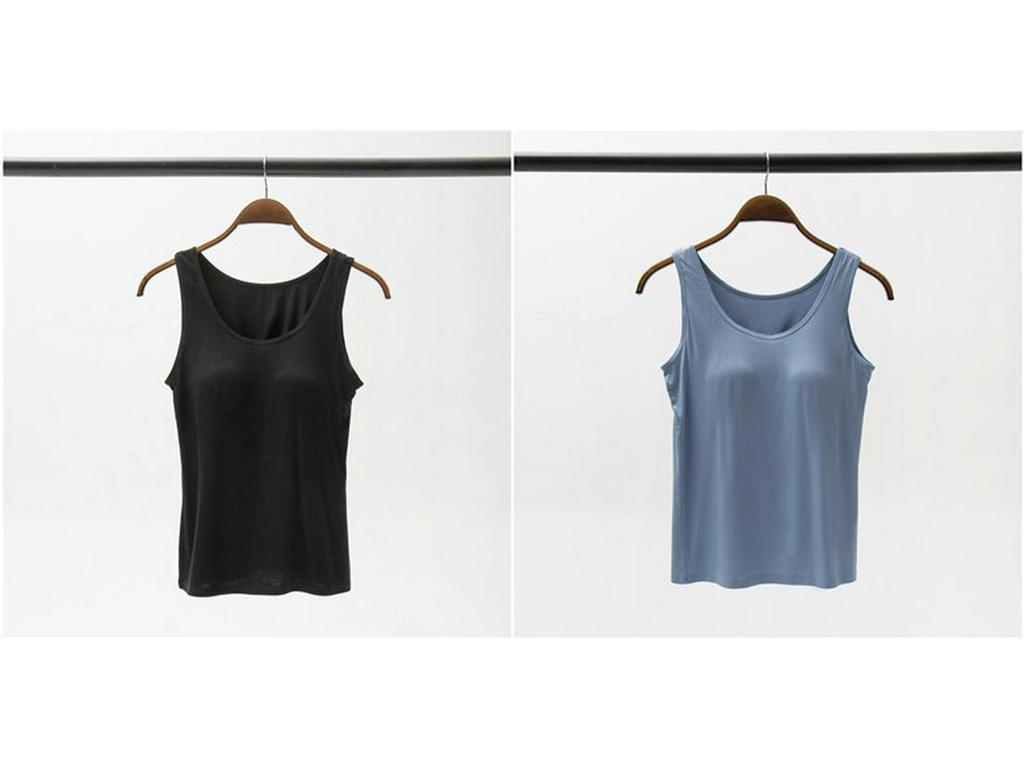 Modal Padded Wireless Camisole Vest with Integrated Bra for Women