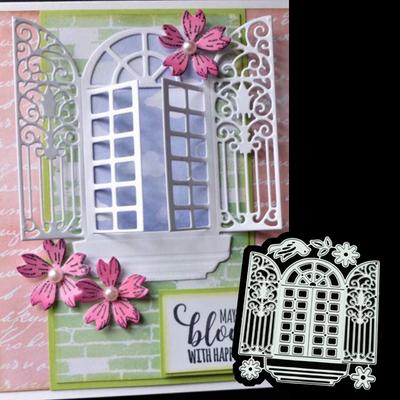 Okno Iron Door Papír Umělecký designový vzor Kovové vyřezávací raznice DIY Scrapbooking Embossování Šablona Papír Craft Album Šablona