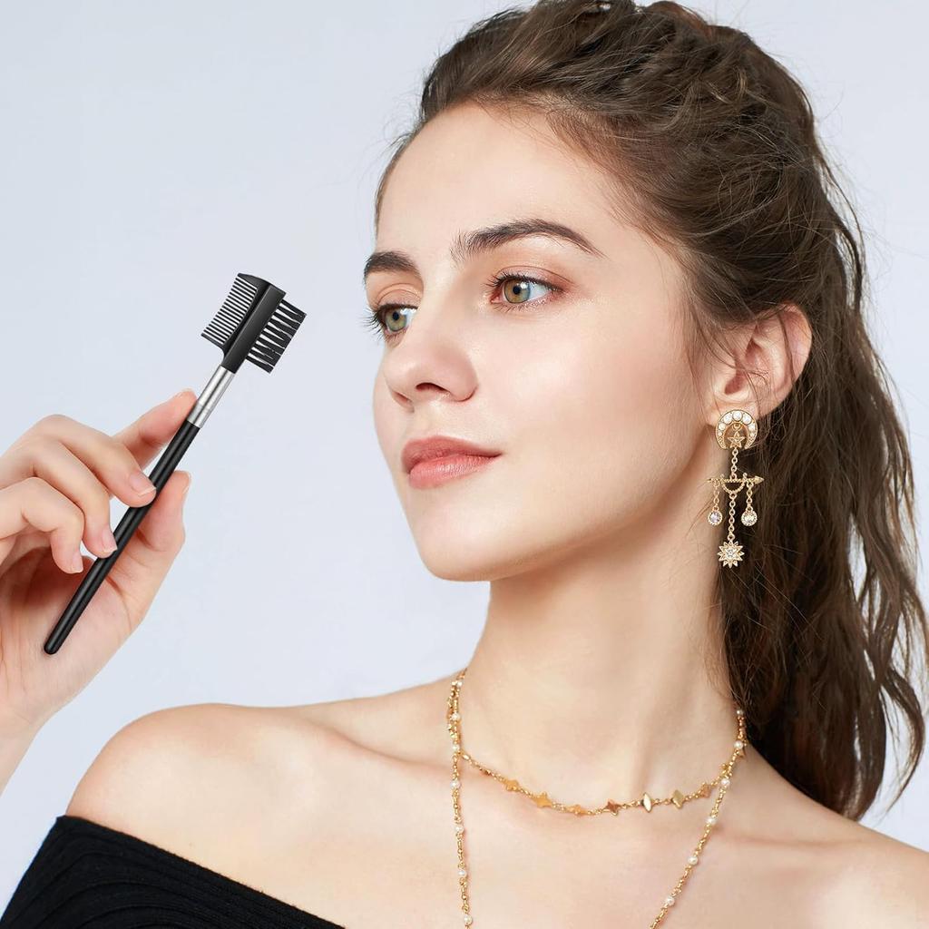 3pcs Eye Lash Brushes Separator, Eyebrow Comb for Women, Dual-Head Eyebrow Brush and Comb for Eliminating Mascara Clumps, Grooming Shaping Brow,